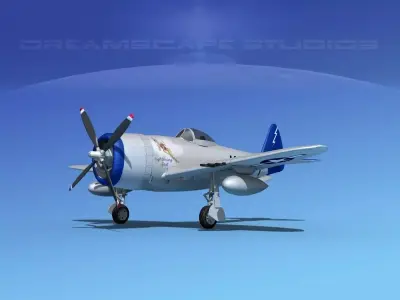 Republic P-47D Thunderbolt V01 3D model
