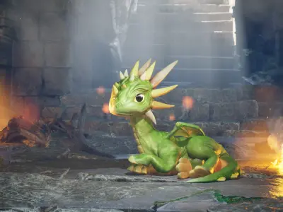 Little Dragons Tiger Low-poly 3D model