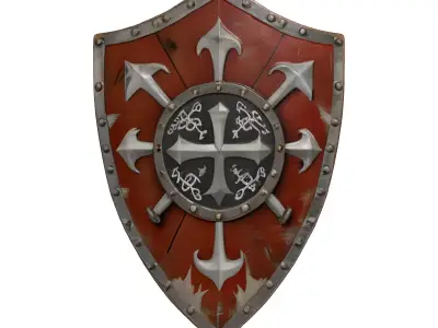 Fantasy Medieval Warrior Shield Game Ready 3D model
