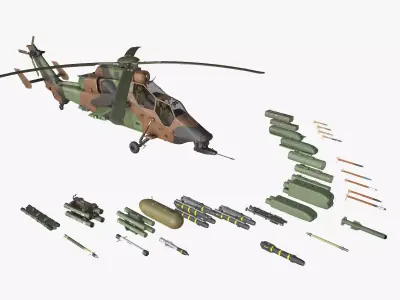 EC-665 Tiger HAD France Complex Animation Low-poly 3D model