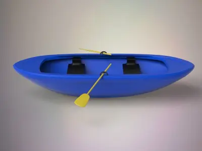 Fishing boat Low-poly 3D model