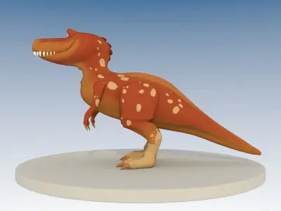 Cartoon T-Rex Dinosaur Low-poly 3D model