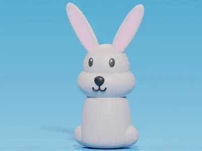 Cartoon Cute Bunny Rabbit 3D model