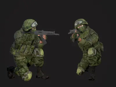Soldier in Equipment Ratnik Low-poly 3D model