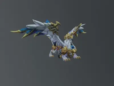 Eagle White Fantasy Low-poly 3D model