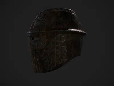 Medieval Crusader Knight Helmet Free low-poly 3D model