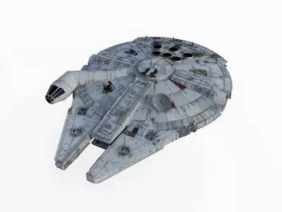 Millennium Falcon - Starship Starwar Low-poly 3D model