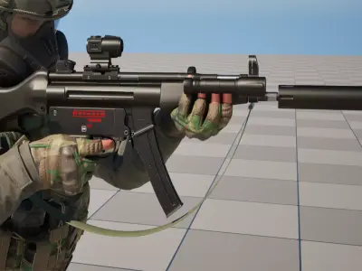 MP5 Submachine gun Fps - Tps Low-poly 3D model