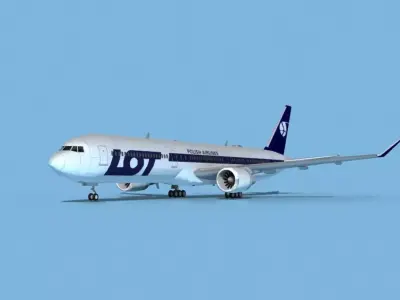 Boeing 767-400 LOT Polish 3D model