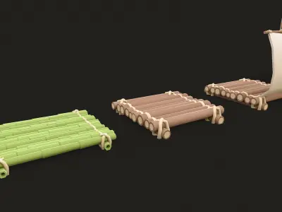 Stylized Ships Pack Low-poly 3D model