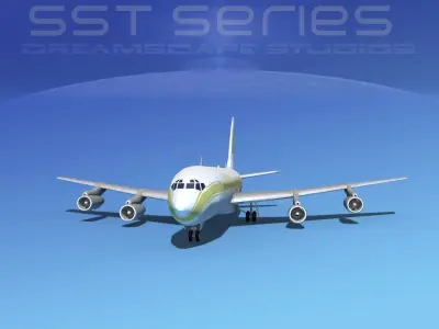 Boeing 707-320 SS Libyan Airways 3D model