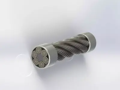 Steel rope sample GOST 7668 3D model