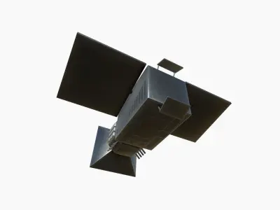Satellite E06 Steel Black - SciFi Space Design Low-poly 3D model