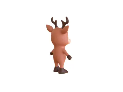 High-Quality 3D Cute Deer for Games Low-poly 3D model