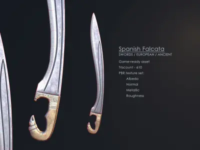 Spanish Falcata Low-poly 3D model purchase