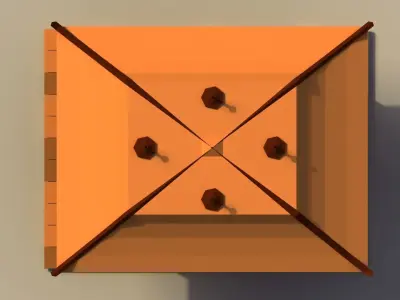 Low Poly Japanese Dais Low-poly 3D model