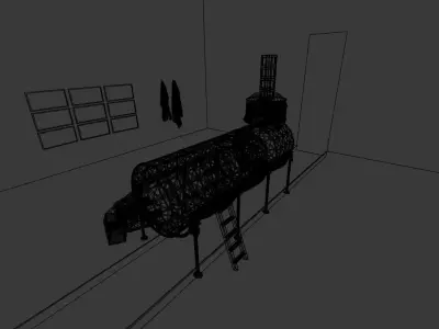 Destiny ISS module in a museum 3D model