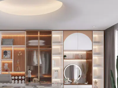 Dressing room Wardrobe closet full Scene 3D model