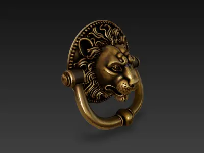  lion-engraved door knocker 3D model