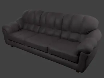 Couch with  Leather Variation Free low-poly 3D model