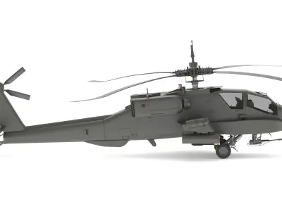 Boeing AH-64D Apache Longbow Helicopter with Cockpit 3D model