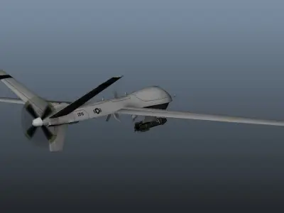 Drone unmanned aerial vehicle Low-poly 3D model