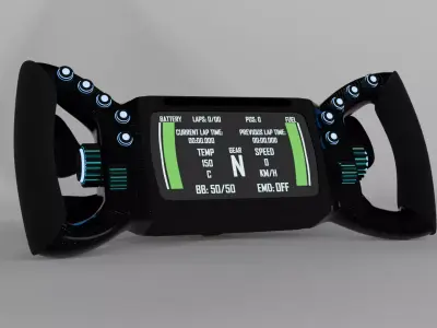 Custom Race Car Steering Wheel Free 3D model