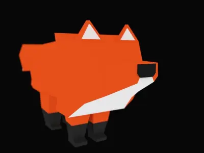 Low-Poly Fox Animation Rig Low-poly 3D model