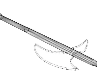 Battle Axe - Two Handed Bearded 3D model