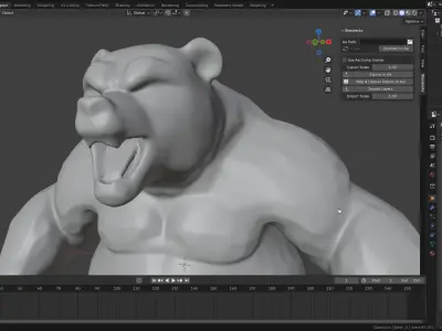 Simple Anthropomorphic Bear Free 3D model