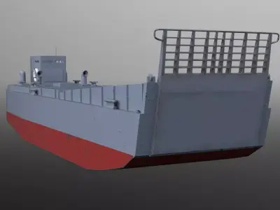 LCM-3 Landing Craft Mechanized - High Detail WWII Vessel Low-poly 3D model