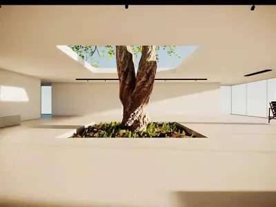 VR Game Hub Lobby 4k Baked Max and Scene Low-poly 3D model