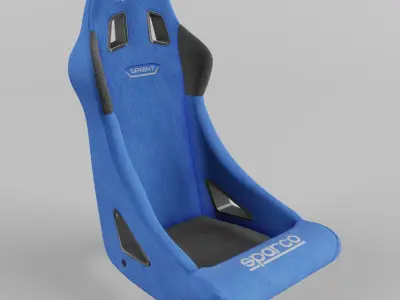 Racing Seat Sparco Sprint Suede Blue 3D model