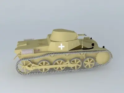 Panzer I  Panzer II Ausf A German tank 3D model