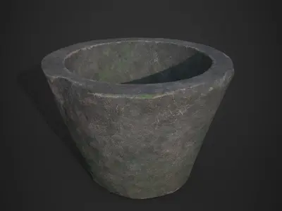 STONE POT LOW POLY GAME ASSET Low-poly 3D model