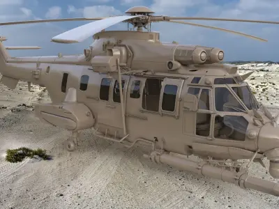 Eurocopter EC 725 Clay High Detail 3ds max Vray  3D model