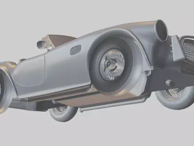 Classic Roadster Sports Car Low-poly 3D model