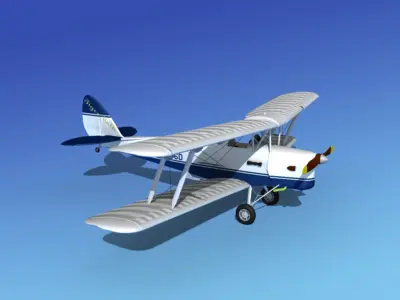Dehavilland DH82 Tiger Moth V11 3D model
