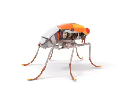 Orange Mech Beetle model pack Low-poly 3D model