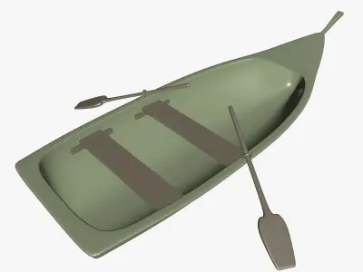 Small Wooden Boat 3D model