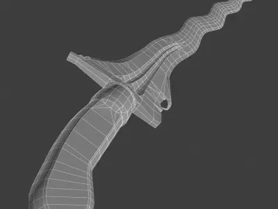 Indonesian kris dagger 3D model