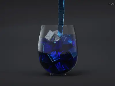 Realistic Juice In Glass 3D model