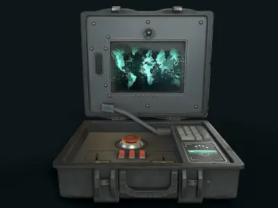 Nuclear Bomb Suitcase Low-poly 3D model