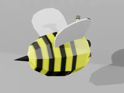 Happy Bee Low-poly 3D model