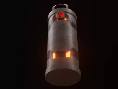 Nuclear Reactor Bomb Chamber Free low-poly 3D model
