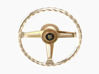 Hitman Twist Gold steering wheel Low-poly 3D model