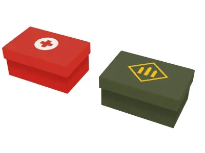 Medic and Ammo Box - Hand Painted Free 3D model