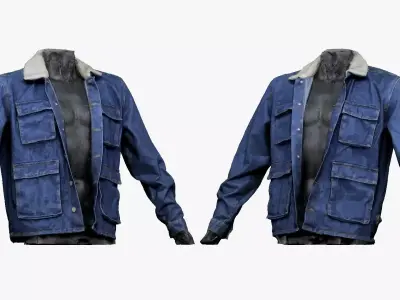 001282 jeans blue jacket Low-poly 3D model
