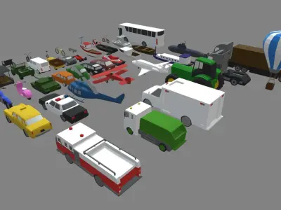 Low Poly Vehicle Pack 01 Low-poly 3D model