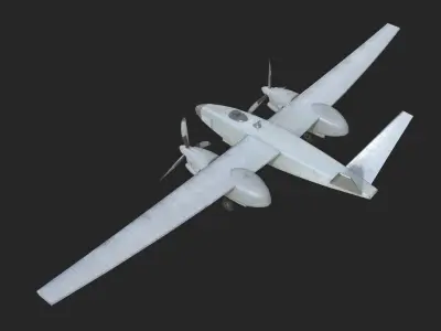 Russian Air Force Altair Altius-U UAV Low-poly 3D model